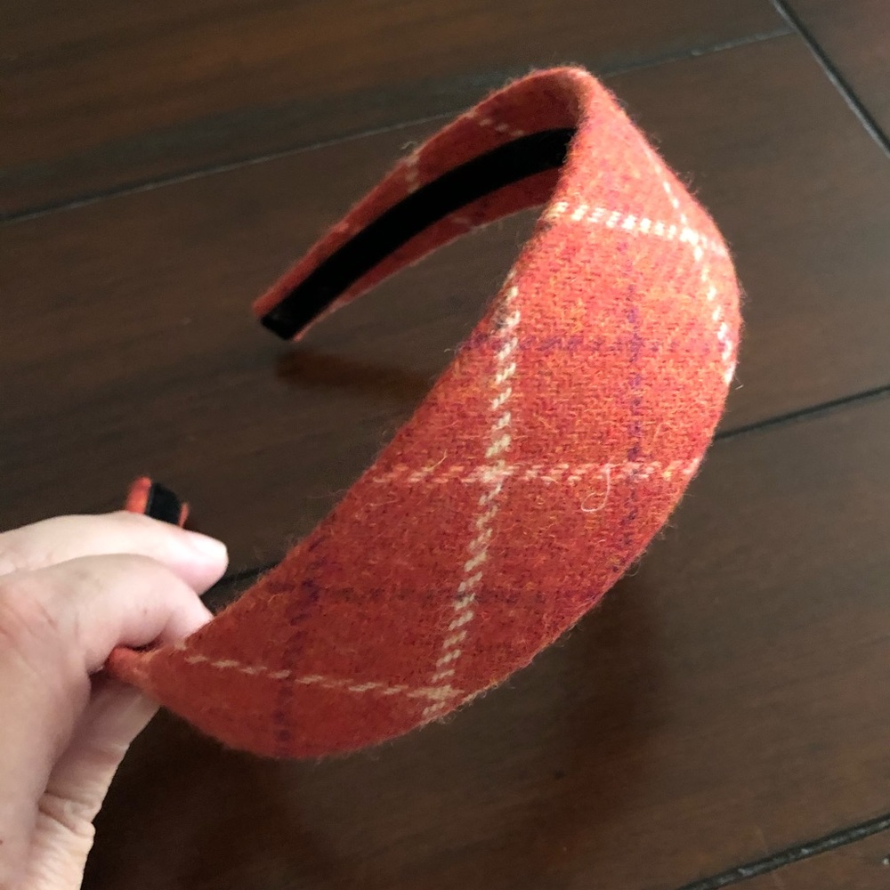 Preppy plaid wool headband